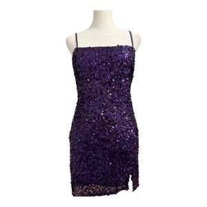 Wild Fable Purple Sequin Tie-Back Dress Small